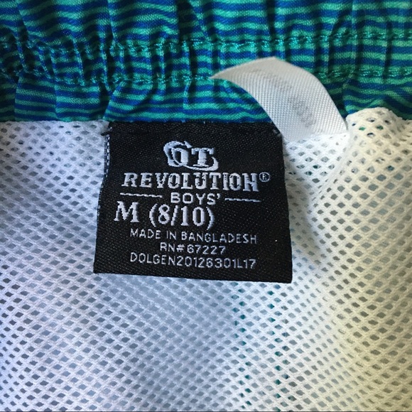 Striped Swim Trunks Mesh-Lined Board Short Boys M8 - Picture 8 of 10